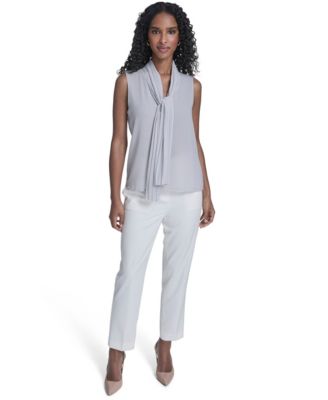 Women's Sleeveless Chiffon V-Neck Top