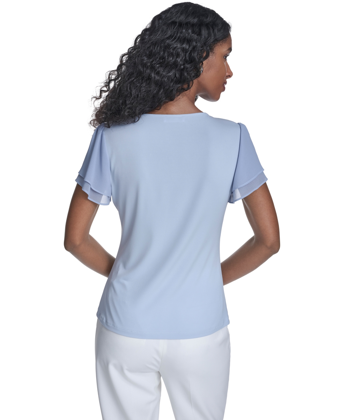 Calvin Klein Women's Solid V-Neck Blouse