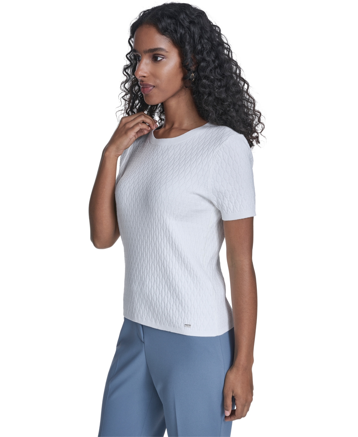 Calvin Klein Women's Textured Short-Sleeve Sweater