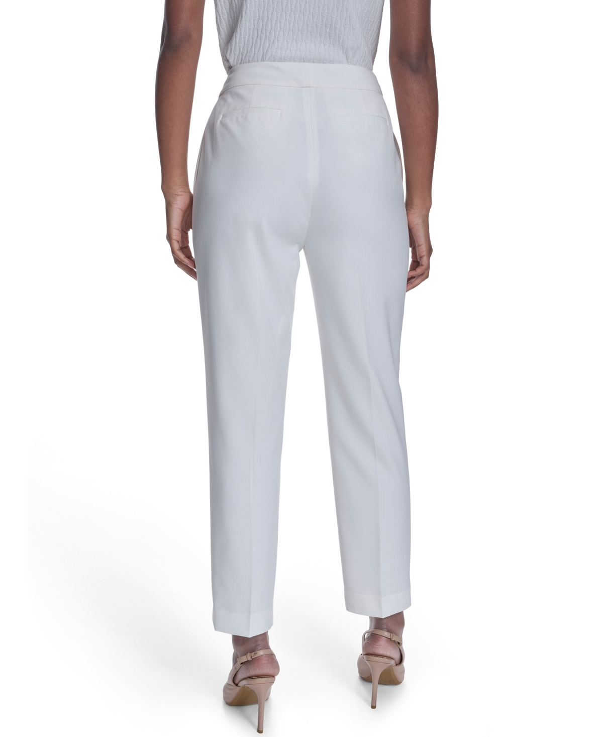 Calvin Klein Petite Slim Leg Pants In White
