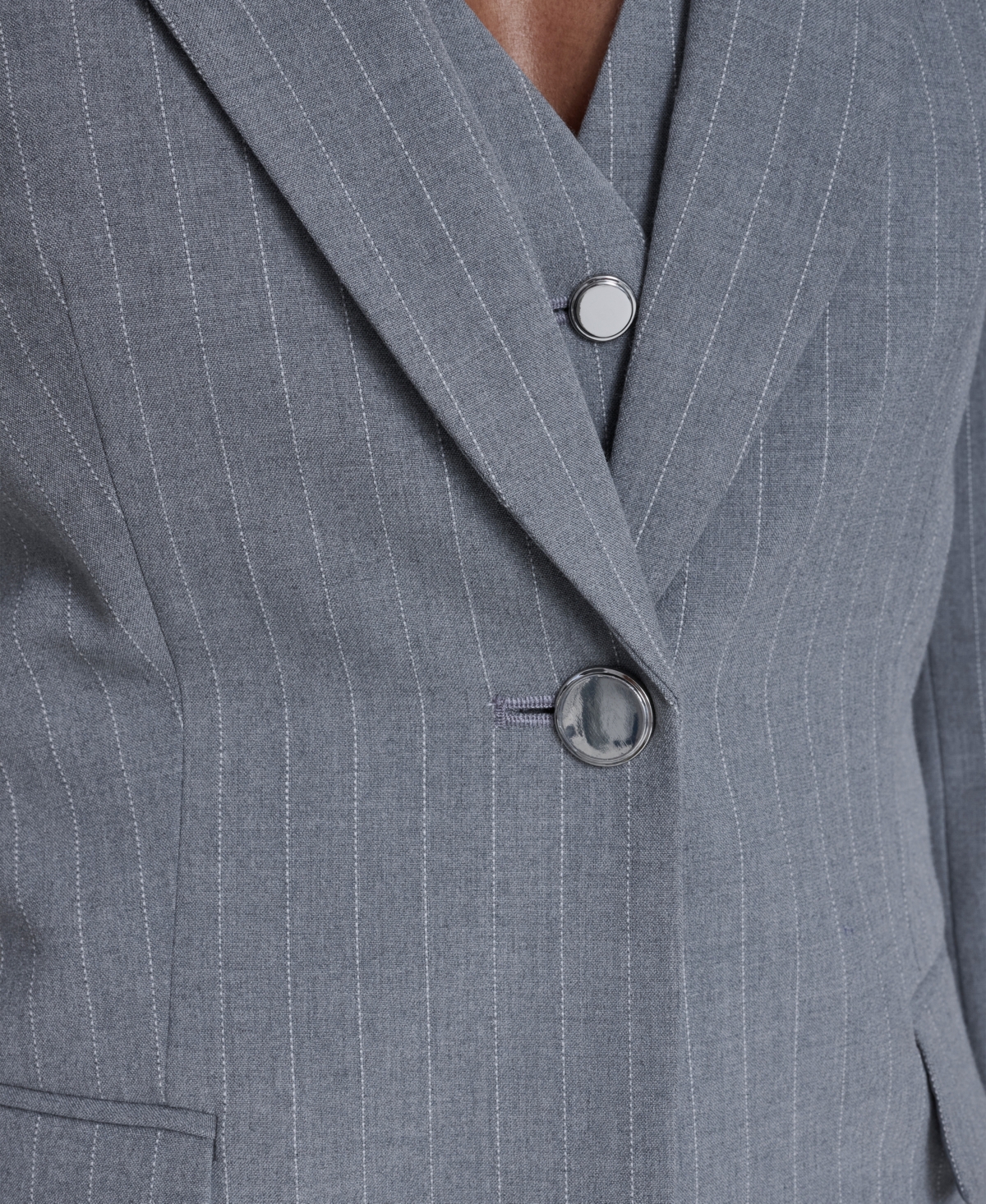 Calvin Klein Women's Classic Buttoned Blazer In Blue