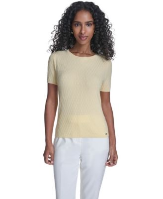 Women's Textured Short-Sleeve Sweater