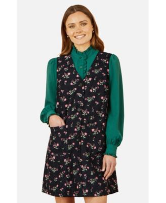Women's Floral Print Pinafore Dress