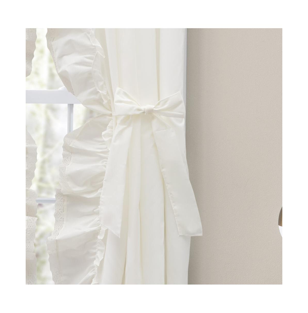 Ellis Curtain Madelyn Ruffled Victorian Priscillas 1.5" Rod Pocket Curtain Panel 100" x 84" Natural