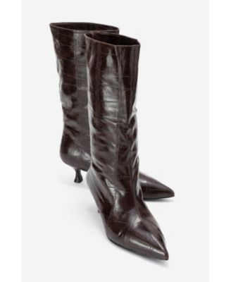 Crow Embossed Pointed Toe Boot (Women)