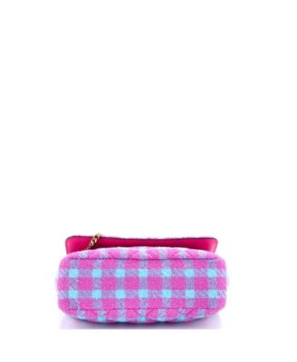 East West Medusa Icon Chain Flap Bag Quilted Tweed