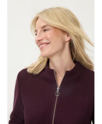 Women's Zip Front Mock Cardigan