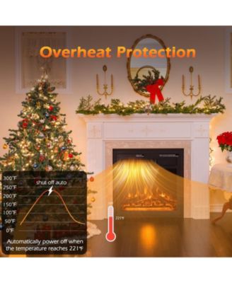 18 Inch Electric Fireplace Insert with 7-Level Adjustable Flame Brightness