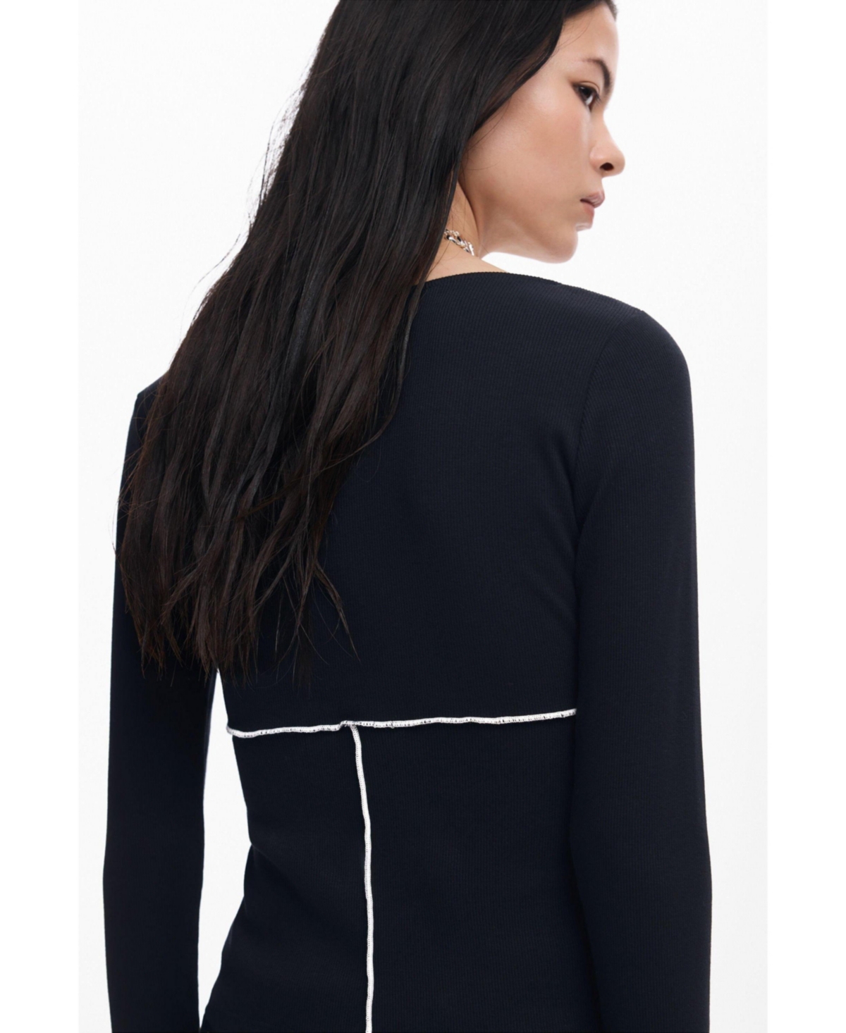 Desigual Women's Ribbed seam T-shirt