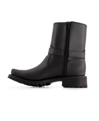 Men's Leather Biker Boots with zipper closure