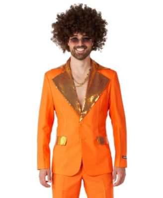 Men's Disco Costume Suit - Saturday Night Fever Outfit - Blazer And Flare Pants - Orange