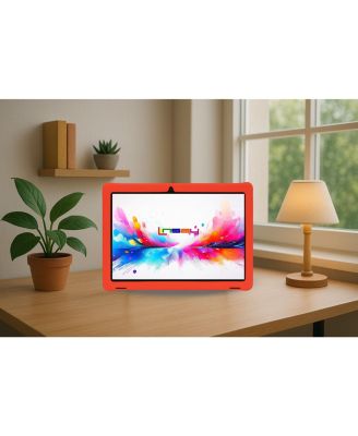 New 10.1" Funny Kids Octa Core 256GB Tablet with Red Kids Defender Case and Smart Dog Toy Android 15