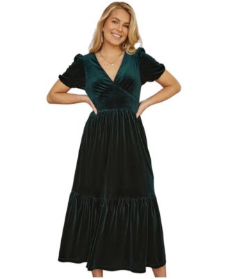 macy's christmas dresses for women Women's Green Holiday formal christmas party dress