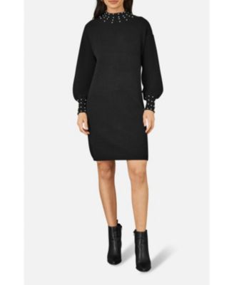 Women's Bead Detail Knitted Sweater Dress