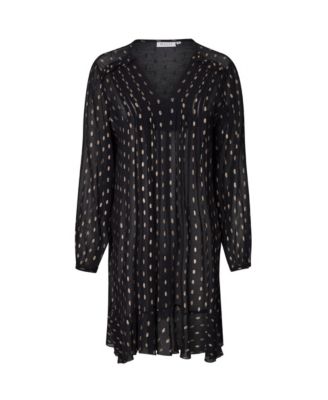 Women's Long Sleeve V-Neck A-Line Dress