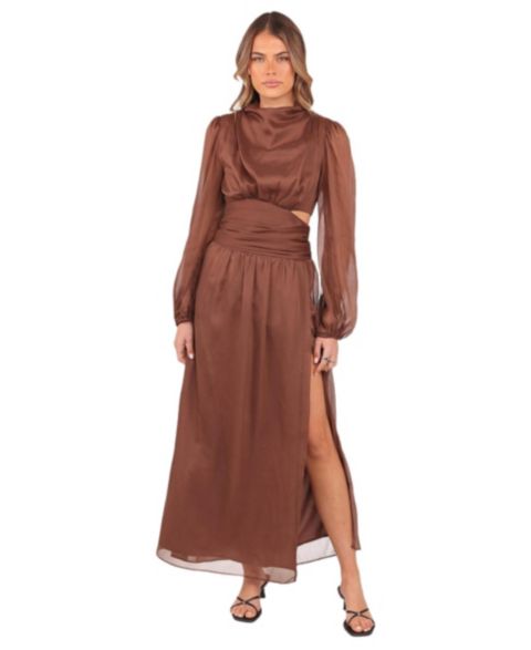 Женское платье Petal and Pup Neveah Long Sleeve Maxi, цвет: Шоколадный