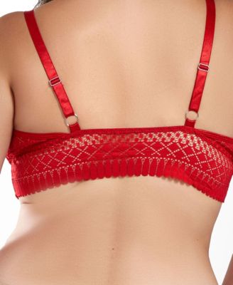 Plus Size 2 Piece Soft Cup Lace Bralette Lingerie Set