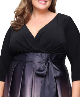 Plus Size V-Neck Ball Gown