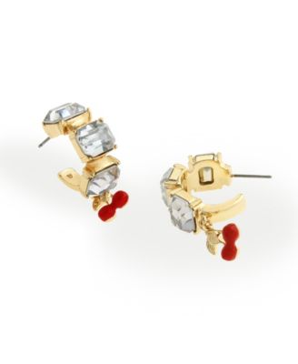 Faux Stone Cherry Charm Gem Hoop Earrings