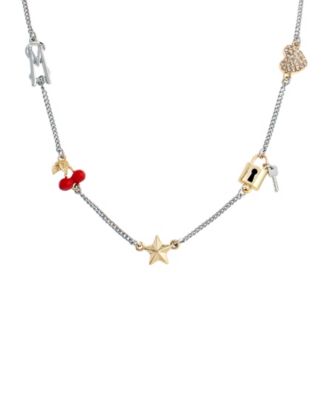 Faux Stone Signature Cherry Charm Bib Necklace