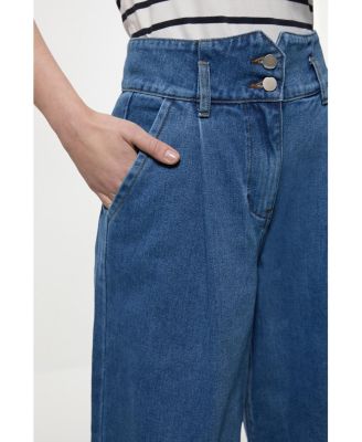 Women's Denim Wide Leg Trousers