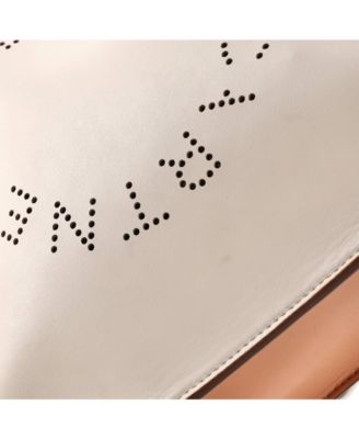 Mini Logo Crossbody Bag Perforated Faux Leather