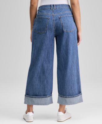 Women's Cuffed Wide-Leg Jeans, Macy's Exclusive