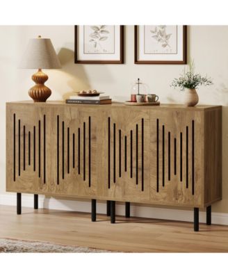 Kitchen Cabinet with Storage, 59" Buffet Sideboard Cabinet with Adjustable Shelves