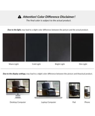 Bellino Mid Century Modern Genuine Leather Recliner with Nailhead Trim