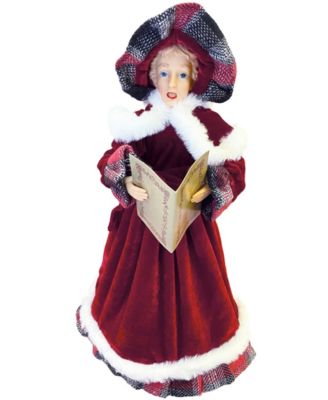 17" Plaid Carolers, Set of 4 Figurines