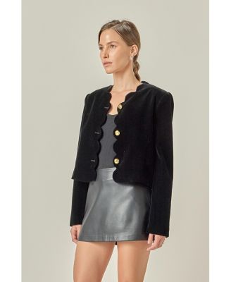 Women's Velvet Scallop Jacket