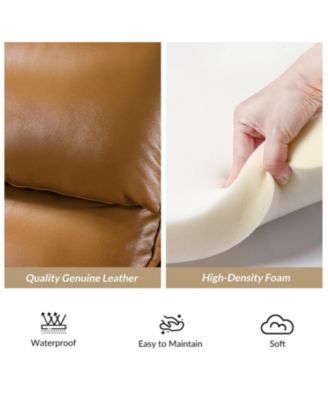 Franco Traditional Genuine Leather Manual Recliner