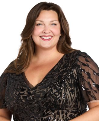 Plus Size Sequin Detail Maxi Dress