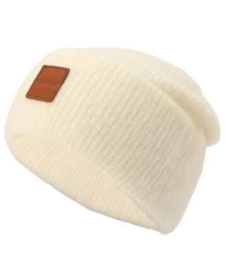 COACH - Men's Leather Patch Beanie