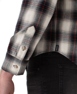 Men's Stand-Collar Plaid Shirt