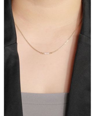 Freshwater Pearl Necklace 14K Gold 16–18in Adjustable Chain Lightweight Gold Jewelry