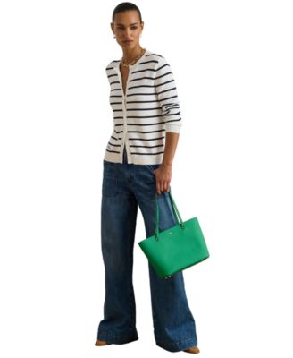 Crosshatch Leather Medium Karly Shopper Tote