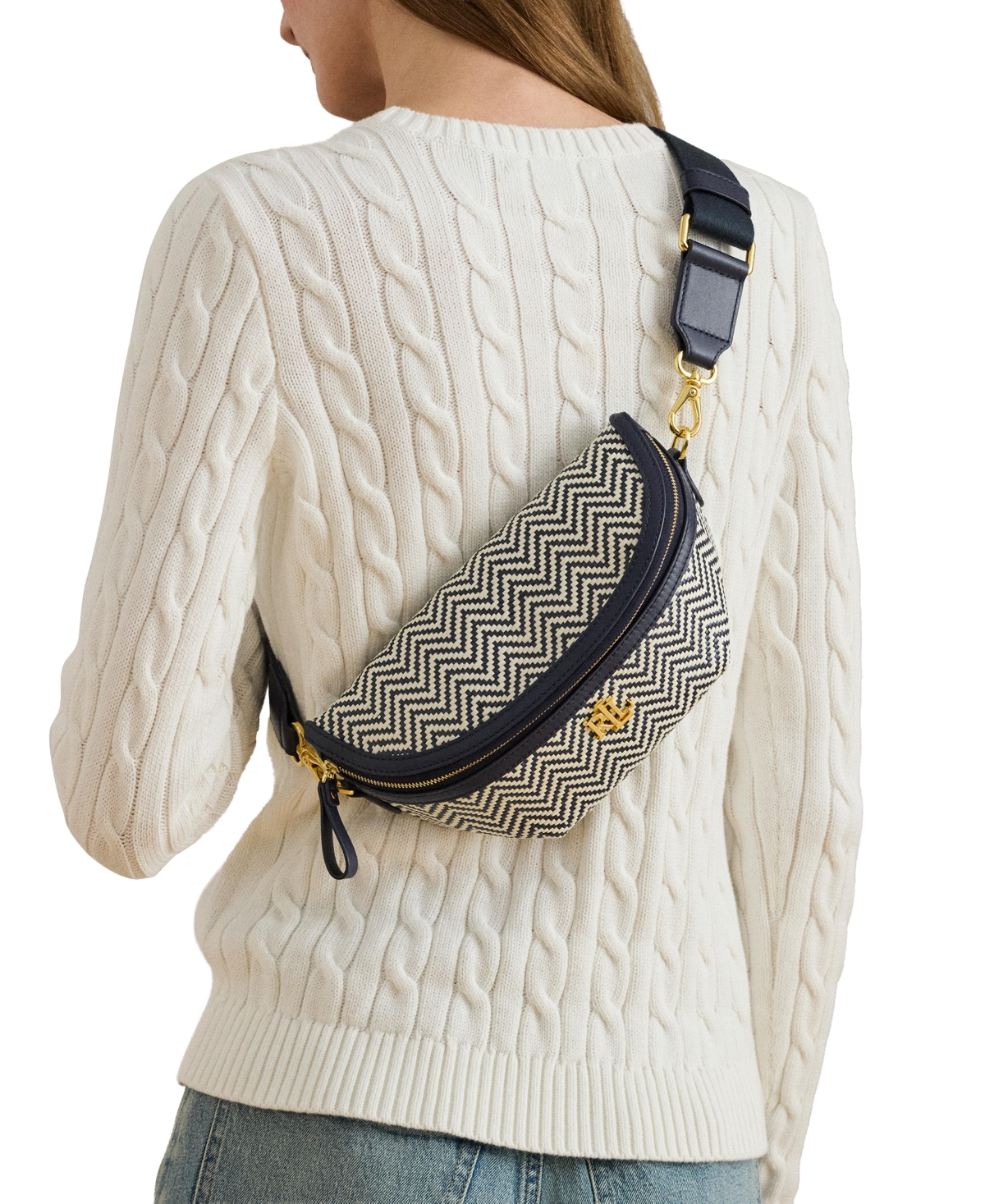 Lauren Ralph Lauren Marcy Herringbone Woven Small Belt Bag