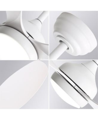 42-inch Matte White 5-Blade 6-Speed Adjustable LED Ceiling Fan Light with Remote Control
