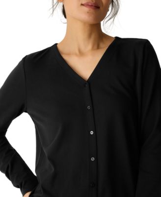 Women's V-Neck Button Front Top
