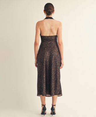 Women's Kessara Halter Wrap Bow Detail Midi Dress