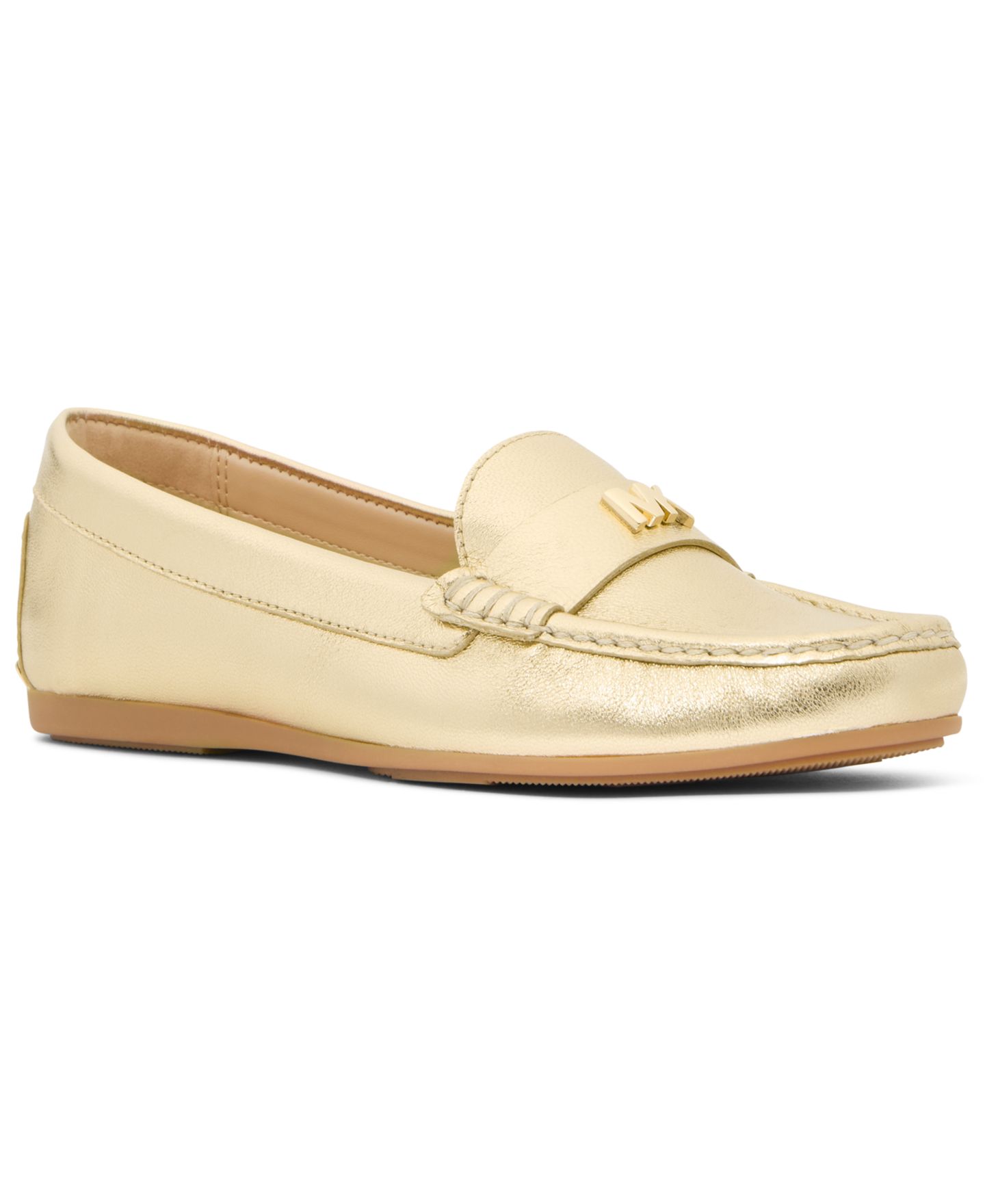 Женские туфли Michael Kors Melanie Moccasin, цвет: Золотой кожаный — фото 1