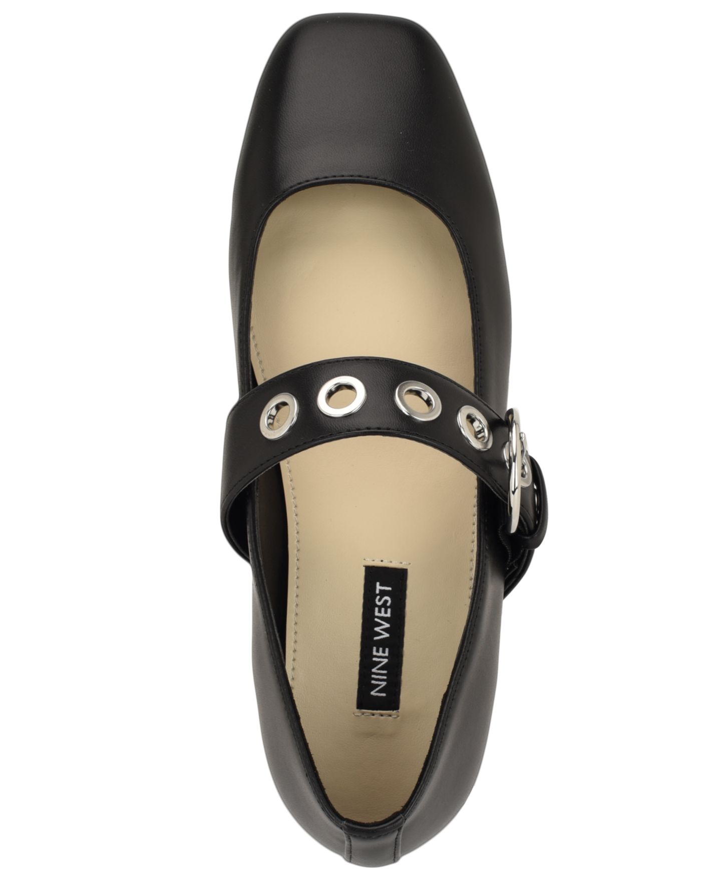 Женские балетки Nine West Kebba Mary Jane Square Toe Flats, цвет: Чёрный — фото 4