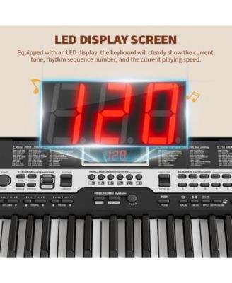 61-Key Beginners Electronic Keyboard Piano Set with LCD Screen, Ideal for Keyboard Piano Beginners