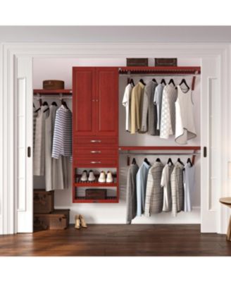 Solid Wood Reach-In Closet Organizer with 3 Drawers and Solid Wood Doors