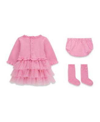 Baby Girls' Dress, Diaper Cover and Socks, 3-Piece Set