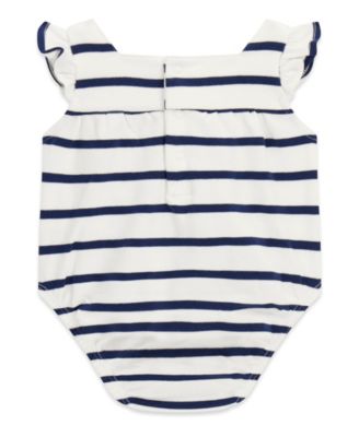 Baby Girls' Yarn Dye Interlock Short-Sleeve Bodysuit