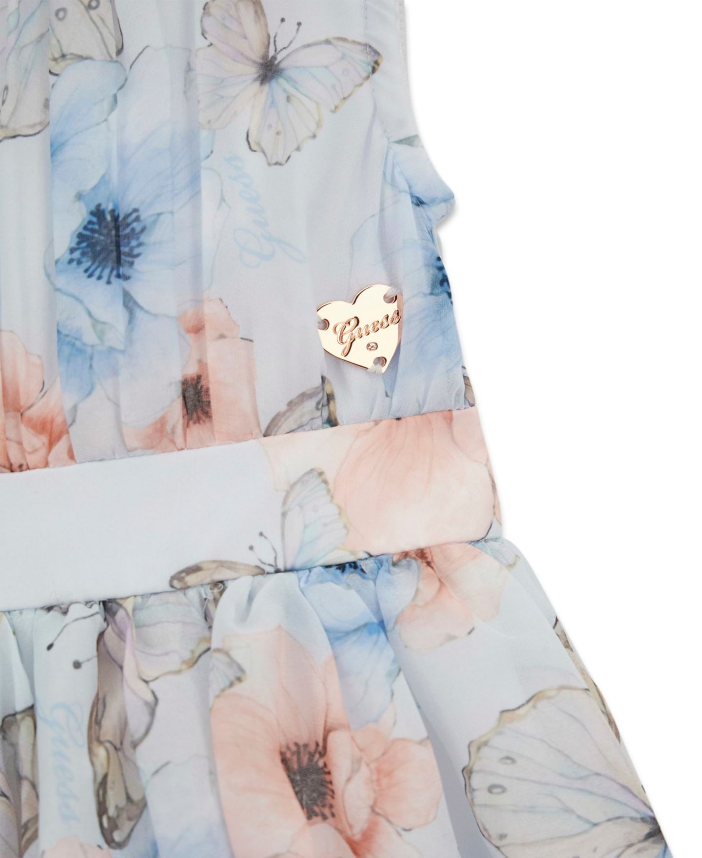 Платье GUESS Chiffon Sleeveless Dress with Matching Diaper Cover для девочек-малышей, цвет: Светлый синий — фото 6