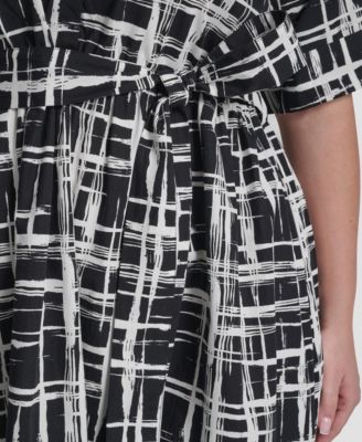 Plus Size Collared Button Down Dress