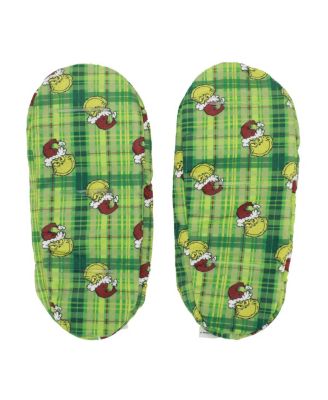 Women's Adult Reversible Grinch Slipper Socks-L/XL